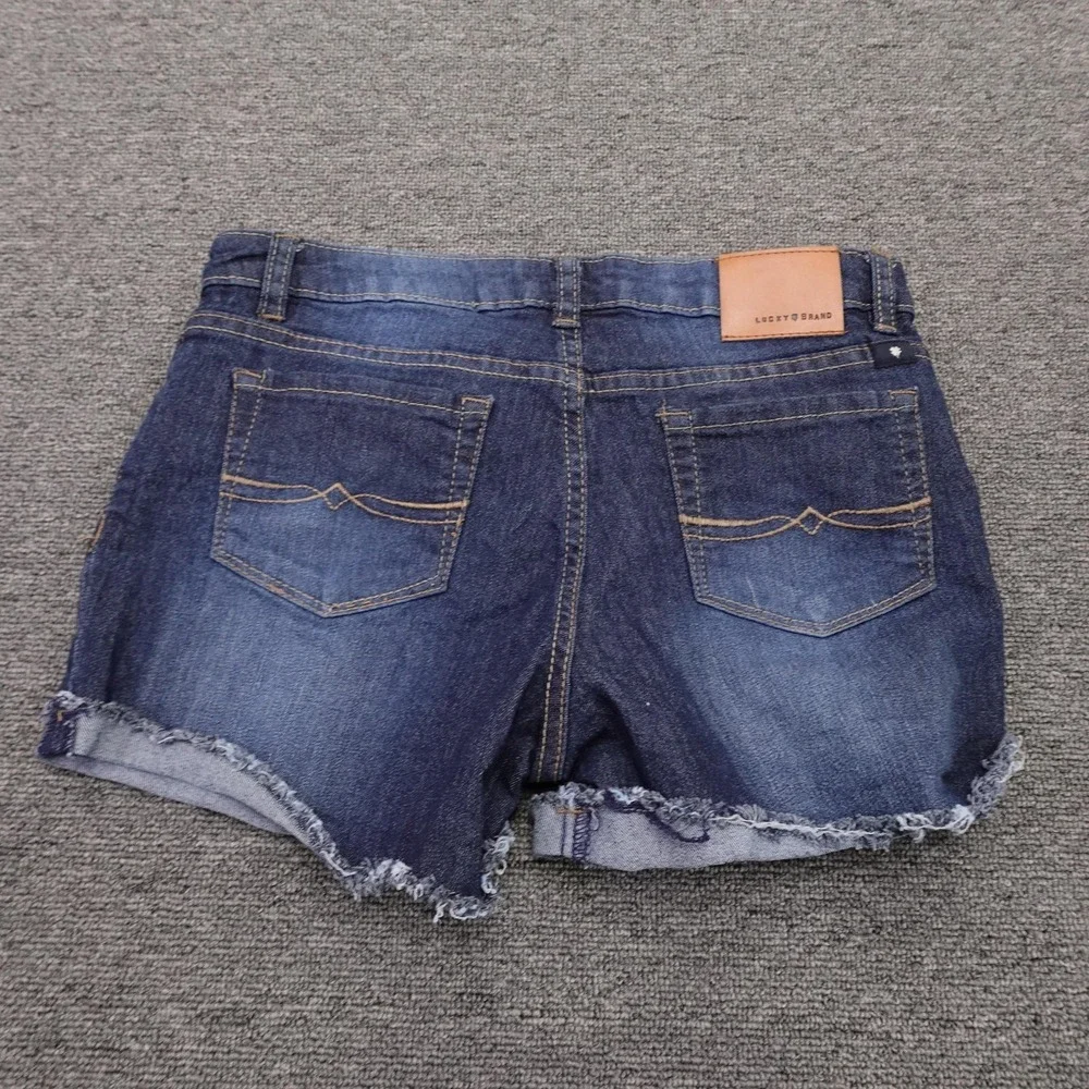 Lucky Brand Shorts Girls 14 Blue Denim Riley Short Cutoff Distressed 3 Inseam